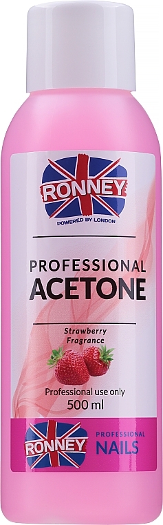 Nail Polish Remover "Strawberry" - Ronney Professional Acetone Strawberry — photo N12