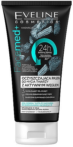 Charcoal Face Cleanser - Eveline Cosmetics Facemed+ — photo N1