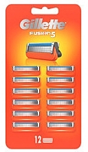 Razor Cartridge Refill, 12 pcs - Gillette Fusion 5 Blades — photo N1