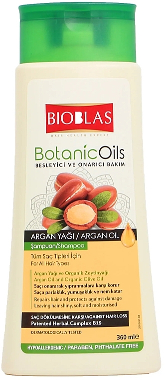 Anti Hair Loss Shampoo with Argan Oil - Bioblas Botanic Oils Argan Oil Shampoo — photo N2
