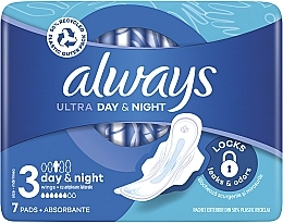 Sanitary Pads, 7pcs - Always Ultra Night Instant Dry Protection — photo N1