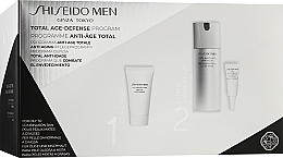 Fragrances, Perfumes, Cosmetics Set - Shiseido Men Total Age-Defense Program Set (f/fluid/80 ml + foam/30ml + eye/cr/3ml + bag)