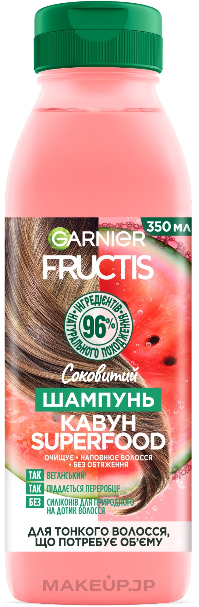 Shampoo for Fine Hair - Garnier Fructis Superfood Watermelon Shampoo — photo 350 ml