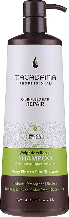 Repair Hair Shampoo - Macadamia Professional Weightless Repair Shampoo — photo N1