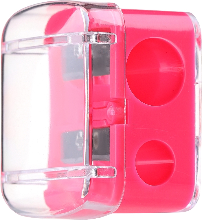 Double Color Pencil Sharpener with Lid, crimson - Top Choice — photo N2