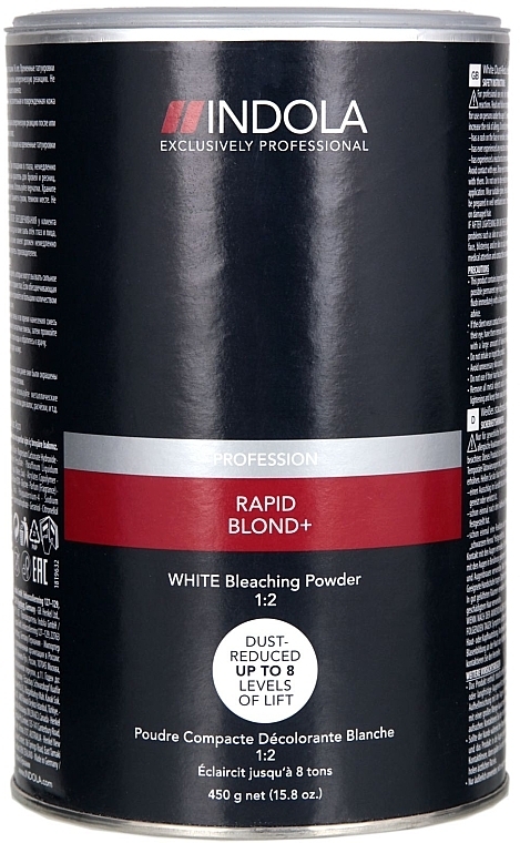 Dust-Free Bleaching Powder, white - Indola Profession Rapid Blond+ White Dust-Free Powder — photo N1