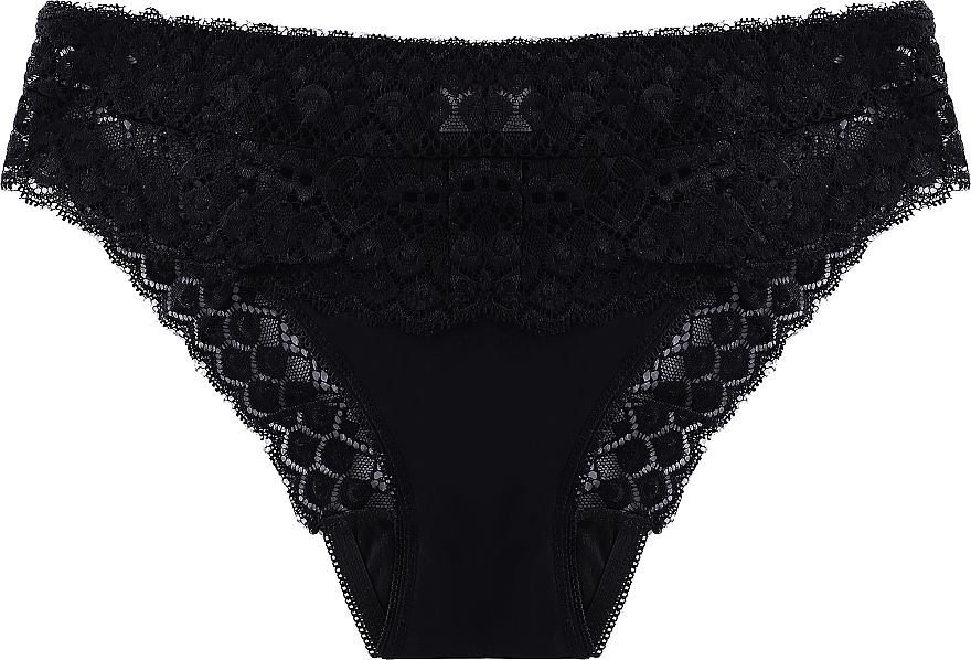 Mid-Rise Lace Panties, black - Moraj — photo N1