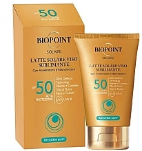 Fragrances, Perfumes, Cosmetics Sunscreen Face Lotion SPF50 - Biopoint Solaire Sun Latte Sublimation Face SPF 50