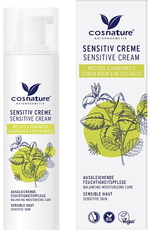 Face Cream for Sensitive Skin - Cosnature Lemon Balm & Witch Hazel Sensitive Cream — photo N2