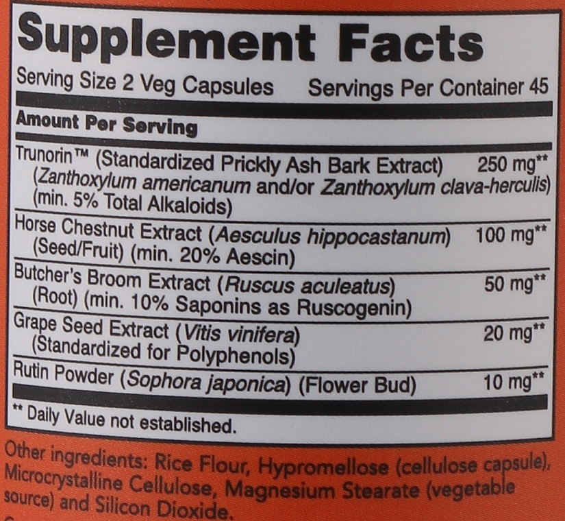 Dietary Supplement "Vein Supreme" - Now Foods Vein Supreme Veg Capsules — photo N2