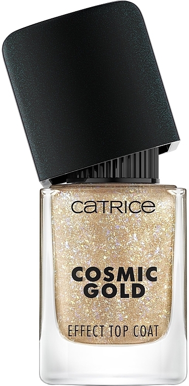 Top Coat with Space Gold Effect - Catrice Cosmic Gold Effect Celestial Light Top Coat — photo N3