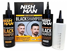 Shampoo for Masking Gray Hair - Nishman Hair&Beard Care Black Shampoo Bundle — photo N1