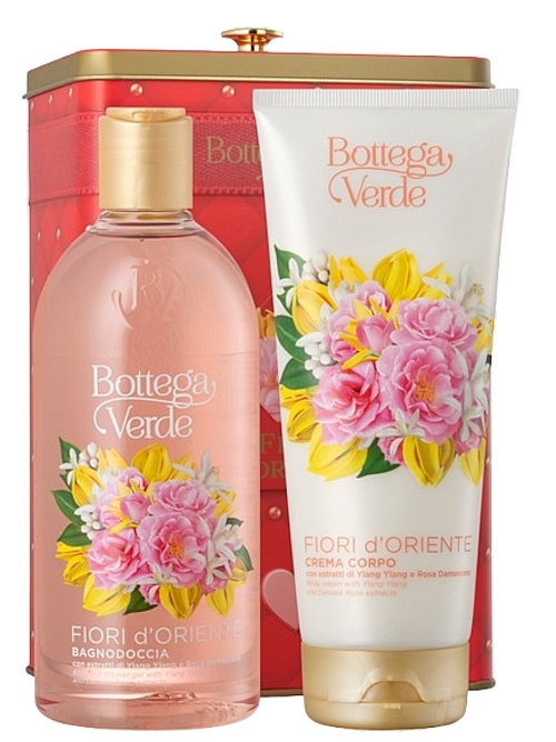 Bottega Verde Fiori D'Oriente - Set (sh/gel/400ml+b/cr/200ml+metal/box/1pc) — photo N1