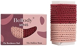 Hair Ties, pink and red, 20 pcs - Bellody Minis Hair Ties Rose & Red Mixed Package — photo N1