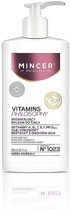 Regenerating Body Balm - Mincer Pharma Vitamin Philosophy №1023 — photo N1