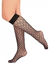 GIFT! Women's Zigzago Knee Socks, black - Passion — photo N1