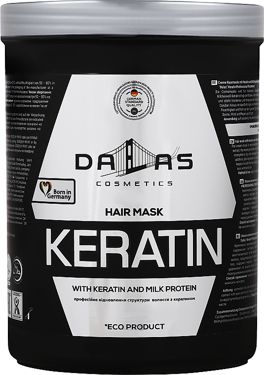 Hair Cream Mask with Keratin & Milk Protein Extract - Dalas Cosmetics Keratin Mask — photo N3