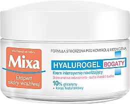 Moisturizing Face Cream - Mixa Hyalurogel Moisturizing Face Cream — photo N1
