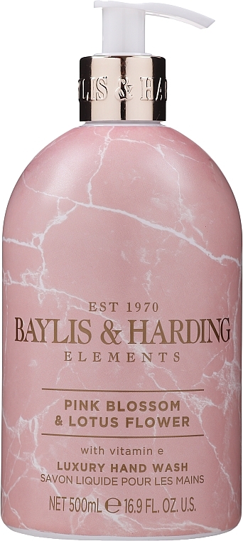 Liquid Hand Soap - Baylis & Harding Elements Pink Blossom & Lotus Flower Luxury Hand Wash — photo N1