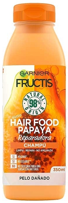 Repairing Papaya Shampoo for Damaged Hair - Garnier Fructis Repairing Papaya Hair Food Shampoo — photo N3