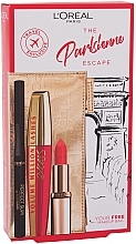 Fragrances, Perfumes, Cosmetics Set - L'Oreal Paris The Parisienne Escape (mascara/9ml + eyeliner/1ml + lipstick/4.8g + bag)