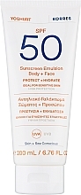 Fragrances, Perfumes, Cosmetics Face & Body Emulsion - Korres Yoghurt Sunscreen Emulsion Body+Face SPF 50