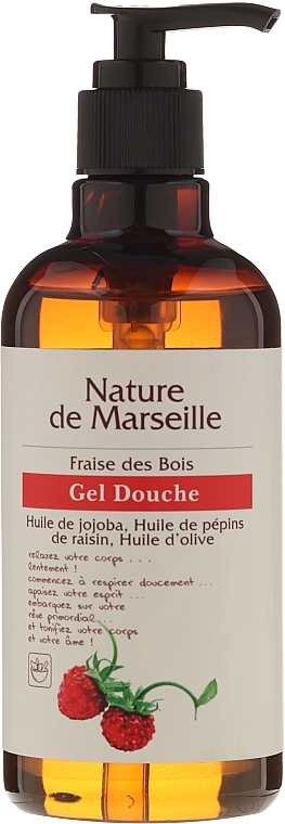 Shower Gel with Natural Oils and Wild Strawberry Scent - Nature de Marseille Strawberries Shower Gel — photo N1