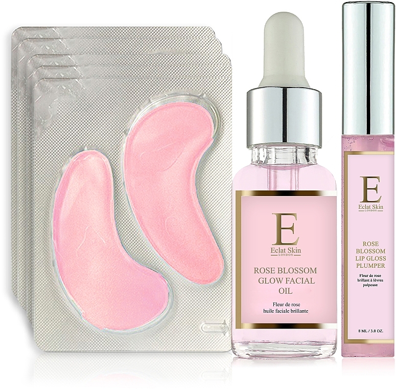 Set - Eclat Skin London Rose Blossom (lip/gloss/8ml + oil/30ml + eye/pads/10pcs) — photo N4