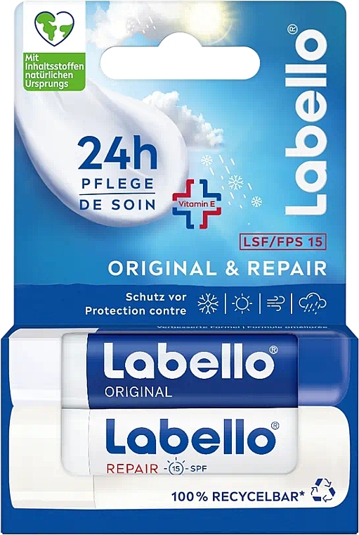 Set - Labello Care Balm Set (balm/2x5.5ml) — photo N1