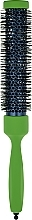 Wooden Hair Brush with d32,5mm Rubber Varnish, green - 3ME Maestri — photo N1