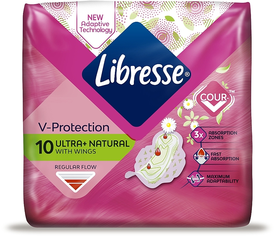 Podpaski, 10 szt. - Libresse 10 Ultra Thin Aloe Vera&Camomile Normal Soft — photo N3