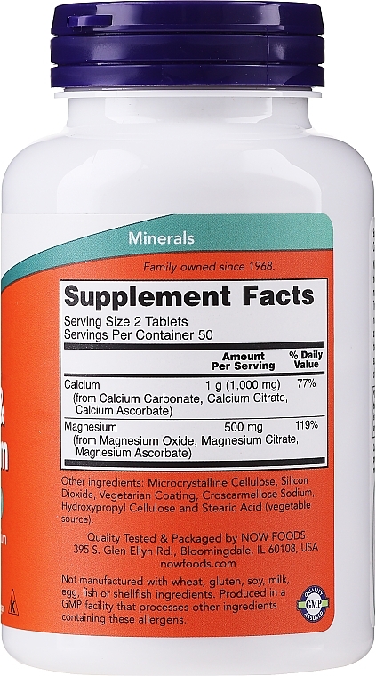 Dietary Supplement "Calcium & Magnesium" - Now Foods Calcium & Magnesium — photo N2