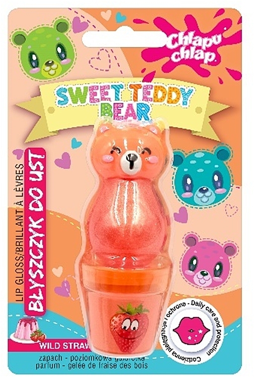 Teddy Bear Lip Gloss with Strawberry Jelly Scent - Chlapu Chlap Lip Gloss Sweet Teddy Bear — photo N1