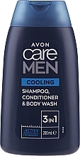 Fragrances, Perfumes, Cosmetics Men Shampoo, Conditioner & Body Wash - Avon Care Men Cooling 3in1 Shampoo-Conditioner&Body Wash