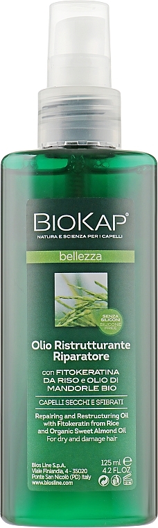 Restructurizing Oil for Damaged Hair - BiosLine BioKap — photo N1