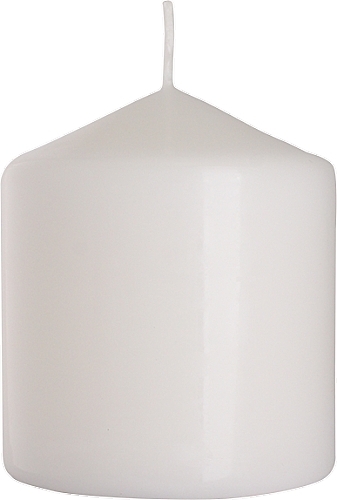 Cylindrical Candle 80x90 mm, white - Bispol — photo N1