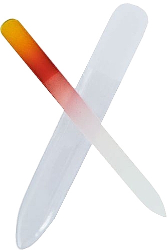 Glass Nail File, orange-red - Tools For Beauty Glass Nail File With Rainbowr Print  — photo N1
