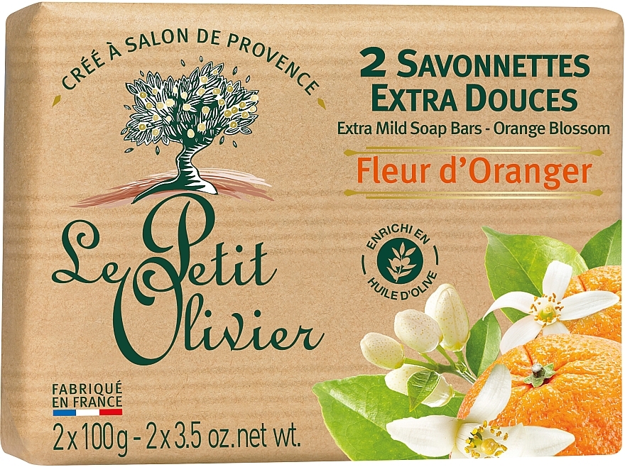 Extra Mild Orange Blossom Soap Bars - Le Petit Olivier 2 extra mild soap bars Orange blossom — photo N2