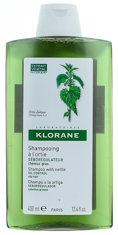 Nettle Shampoo for Oily Hair - Klorane Seboregulating Treatment Shampoo with Nettle Extract — photo N1