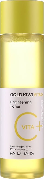 Set - Holika Holika Gold Kiwi Vita C+ Brightening Toner Special Set (toner/150ml + pad/40pcs) — photo N3