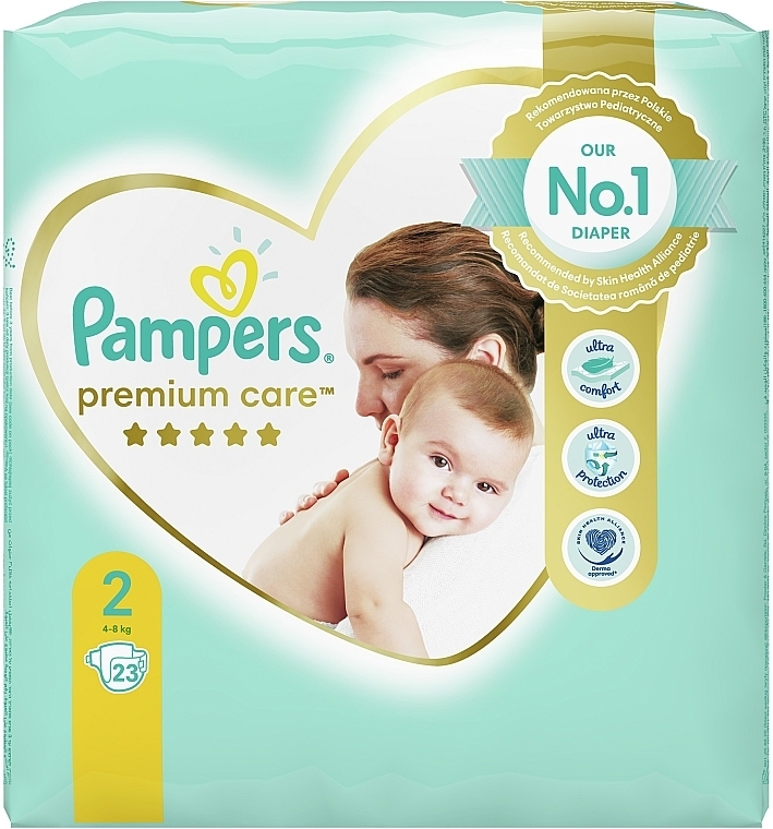 Pampers Premium Care Newborn Diapers (4-8 kg), 23 pcs. - Pampers — photo N2