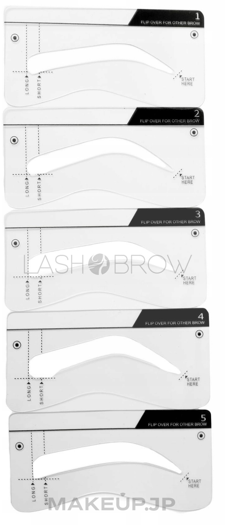 Brow Shaping Stencil, 5 forms - Lash Brow Hard — photo 5 szt.