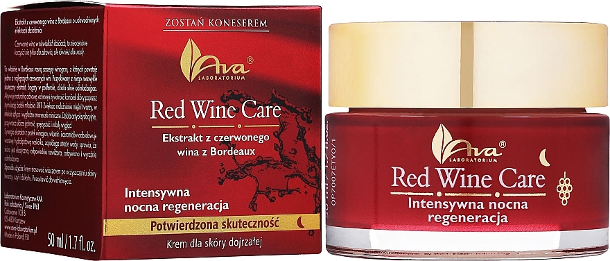 Night Cream for Mature Skin - AVA Laboratorium Red Wine Care Intensive Night Repair Cream — photo N2