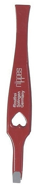 Straight Tweezers, Red, 8 cm - Nippes Solingen Tweezer 749 — photo N1