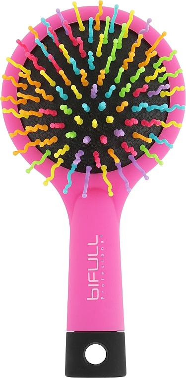 Mirror Hair Brush "Rain", pink - Perfect Beauty — photo N1