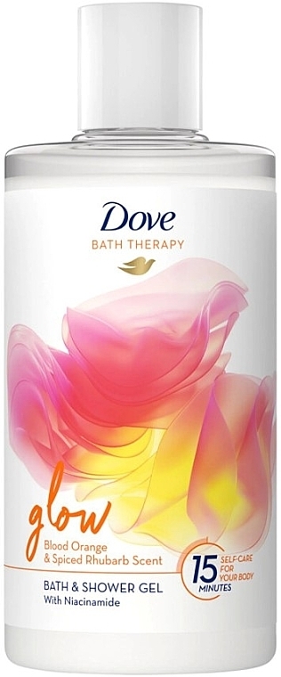 Bath & Shower Gel 'Orange & Rhubarb' - Dove Bath Therapy Glow Bath & Shower Gel Blood Orange & Spiced Rhubarb Scent — photo N1