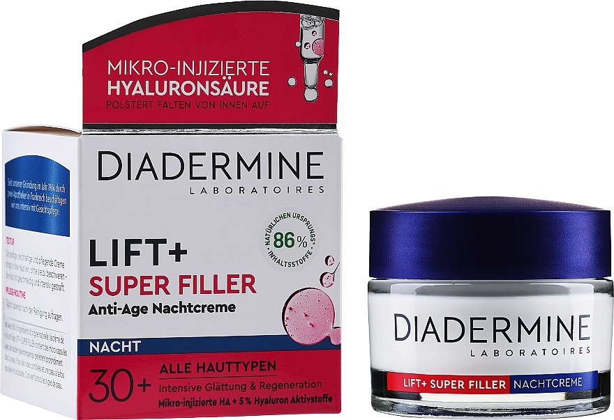 Hyaluronic Anti-Age Night Cream - Diadermine Lift+ Super Filler Hyaluron Anti-Age Night Cream — photo N2