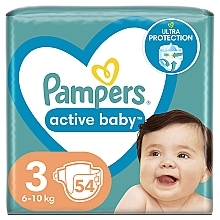 Active Baby 3 Diapers, 6-10 kg, 54 pcs - Pampers — photo N1