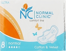 Sanitary Pads "Ultra cotton velvet", 8pcs - Normal Clinic — photo N1