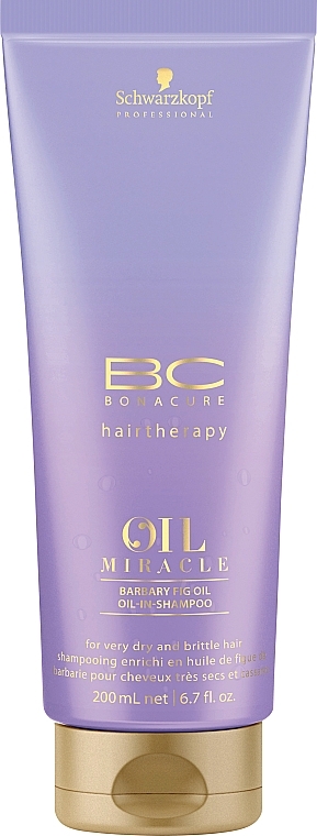 Repair Keratin & Oil Shampoo - Schwarzkopf Professional Bonacure Oil Miracle Barbary Fig Oil Shampoo — photo N1